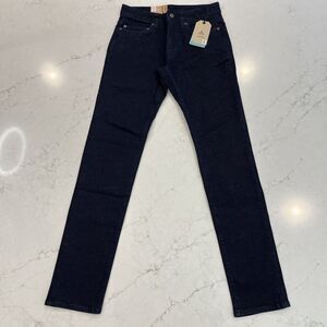 Prana Jeans NEW Mens 28x32 Blue Dark Rinse Hillgard Slim Fit Tapered Leg Organic